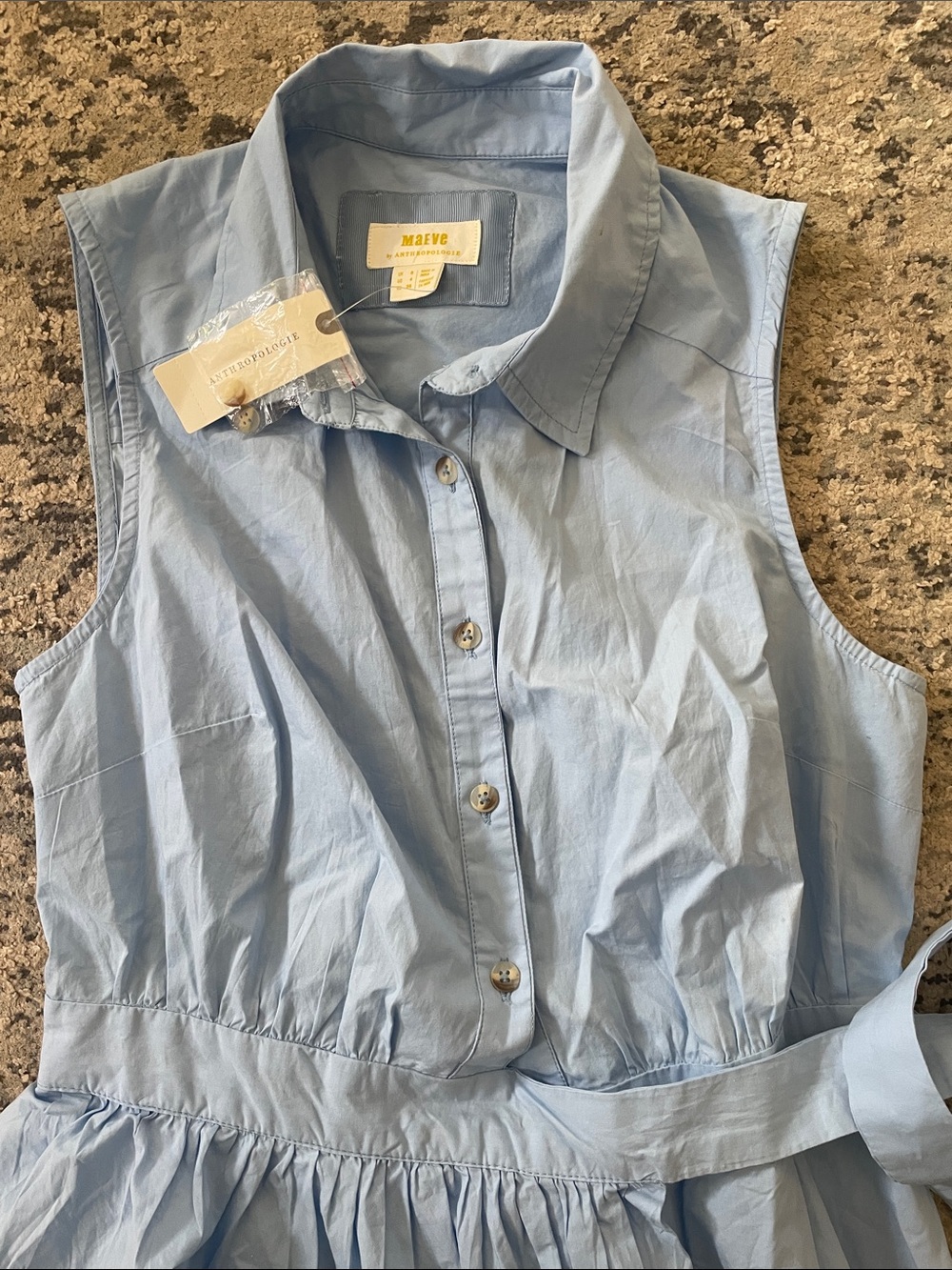 Maeve Asymmetrical Sleeveless Shirt Dress Blue NWT - Picture 5 of 6